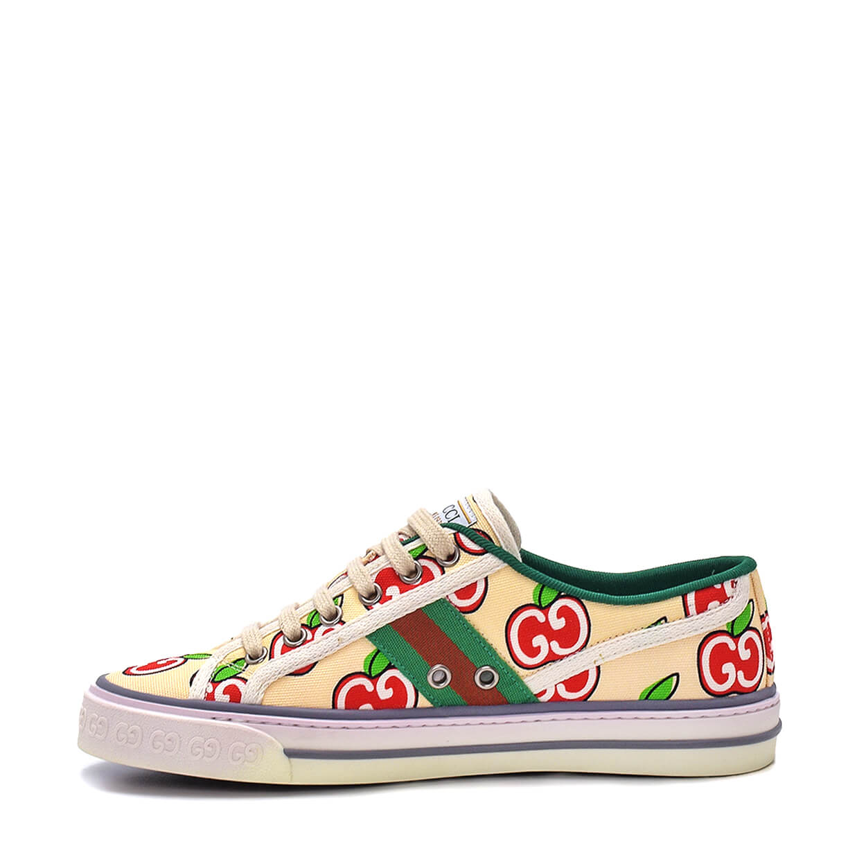 Gucci - Cream & Red Fabric GG Apple Tennis 1977 Sneakers